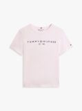 Roz Tricou Cu Logo Si Guler Rotund  Femei