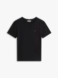 Negru Tricou Cu Nervuri Slim Fit Cu Steag Brodat  Femei