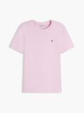 Roz Tricou Cu Nervuri Slim Fit Cu Steag Brodat  Femei