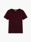 Rosu Tricou Cu Nervuri Slim Fit Cu Steag Brodat  Femei