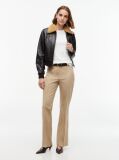 Alb Tricou Cu Nervuri Slim Fit Cu Steag Brodat  Femei