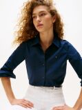 Blue Camasa Regular Elastica Cu Maneci Lungi  Femei