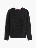 Black Pure Wool Cable Knit Jumper  Women