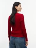 Rosu Pulover Tricotat Fin Tip Cable  Femei