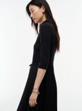 Negru Rochie Midi Plisata Cu Croiala Fit And Flare  Femei