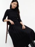 Negru Rochie Midi Plisata Cu Croiala Fit And Flare  Femei