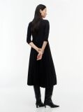 Negru Rochie Midi Plisata Cu Croiala Fit And Flare  Femei