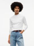Beige Mock Neck Slim Long Sleeve Top  Women