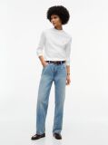 Beige Mock Neck Slim Long Sleeve Top  Women