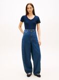 Blue Belted High Rise Balloon Leg Jeans  Women