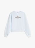 Blue Crest Embroidery Relaxed Terry Sweatshirt  Women