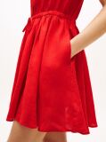 Rosu Rochie Mini Flare Din In Pur Cu Croiala Relaxed  Femei