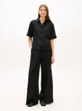 Black Relaxed Wide Leg Pure Linen Trousers  Women