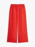 Red Relaxed Wide Leg Pure Linen Trousers  Women