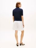 Blue Pulover Polo Cu Maneci Scurte Si Model Pointelle  Femei