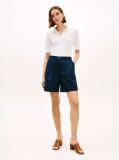 Alb Pulover Polo Cu Maneci Scurte Si Model Pointelle  Femei