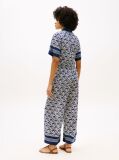 Blue Print Voile Wide Leg Trousers With Silk  Women