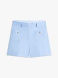 Blue Pantaloni Scurti Cu Nasturi Aurii In Relief  Femei