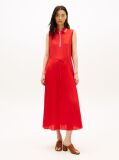 Rosu 1985 Rochie Midi Polo Fara Maneci Cu Pliuri  Femei