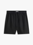 Negru Pantaloni Scurti Din In Pur Cu Steag Brodat  Femei