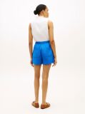 Blue Pantaloni Scurti Din In Pur Cu Steag Brodat  Femei