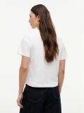 Alb Tricou Boxy Din Tricot Interlock  Femei