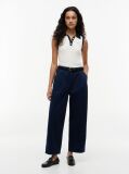 Blue Washed Barrel Leg Chinos  Women