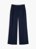 Blue Pantaloni Chino Cu Croiala Larga Cu Logo Brodat  Femei