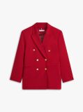 Red Timeless Wool Blend Relaxed Double Breasted Blazer  Women
