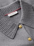 Grey Gold-Tone Button Jacket With Wool  Women