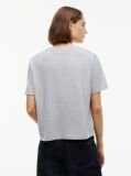 Gri T-Shirt Din Jerseu Cu Croiala Lejera Si Logo  Femei