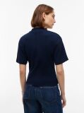 Blue T-Shirt Cu Guler Rotund Si Nasturi Aurii  Femei