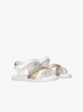 White Glitter Strap Metallic Sandals  Girls