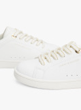 White Low Cut Lace Up Sneakers  Girls