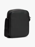 Negru Geanta Reporter Crossbody Cu Panou Din Panza  Barbati