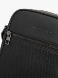 Negru Geanta Reporter Crossbody Cu Panou Din Panza  Barbati