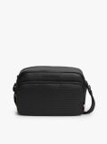 Black Woven Panel Crossbody Camera Bag  Men