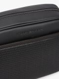 Black Woven Panel Crossbody Camera Bag  Men