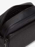Black Woven Panel Crossbody Camera Bag  Men