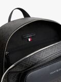 Black Hilfiger Flag Mixed Texture Dome Backpack  Men