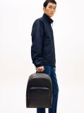 Black Hilfiger Flag Mixed Texture Dome Backpack  Men
