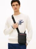 Negru Geanta Crossbody Cu Logo Metalic  Barbati