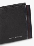 Black Logo Leather Bifold Flap Wallet  Men