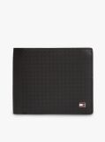 Black Embossed Flag Leather Card And Coin Wallet  Men