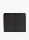 Black Embossed Flag Leather Card And Coin Wallet  Men
