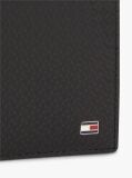 Black Embossed Flag Leather Card And Coin Wallet  Men