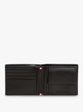 Black Embossed Flag Leather Card And Coin Wallet  Men