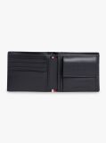 Blue Embossed Flag Leather Card And Coin Wallet  Men