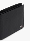 Black Embossed Flag Leather Card And Coin Wallet  Men