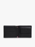 Black Embossed Flag Leather Card And Coin Wallet  Men